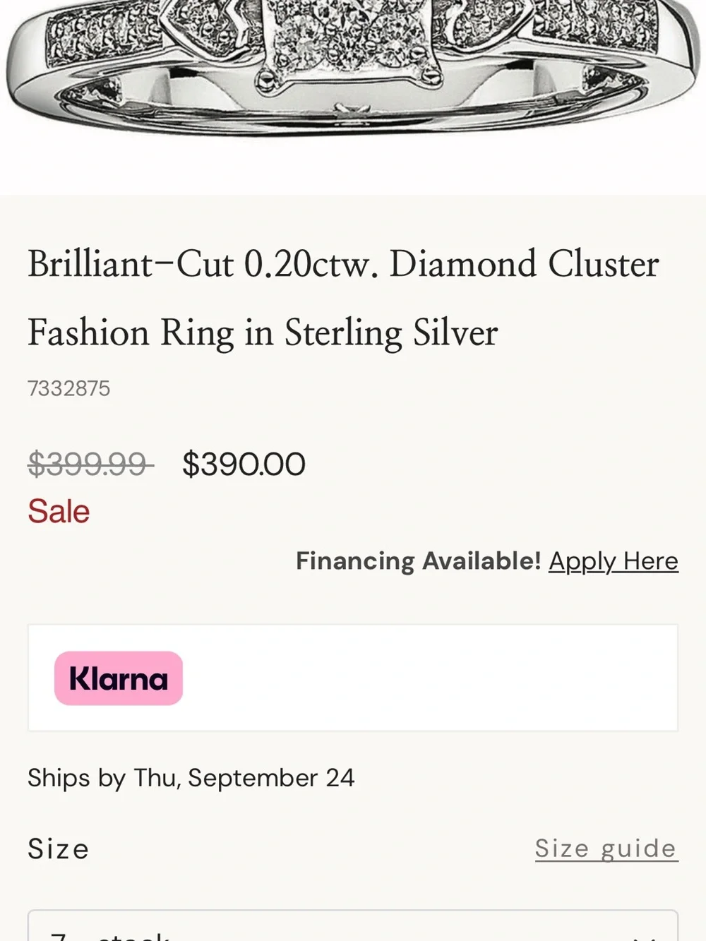 Silver Crystal Cluster Engagement Ring - Silver